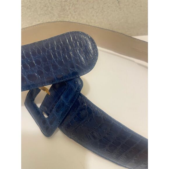 Nancy Gonzalez Midnight Blue genuine Crocodile Belt main image 7